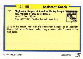 1991-92 ProCards AHL/IHL/CoHL #213 Al Hill Back