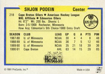 1991-92 ProCards AHL/IHL/CoHL #218 Shjon Podein Back