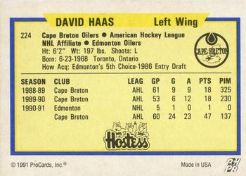 1991-92 ProCards AHL/IHL/CoHL #224 David Haas Back