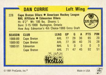 1991-92 ProCards AHL/IHL/CoHL #228 Dan Currie Back