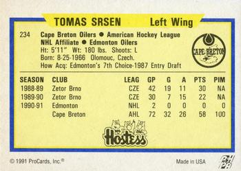 1991-92 ProCards AHL/IHL/CoHL #234 Tomas Srsen Back