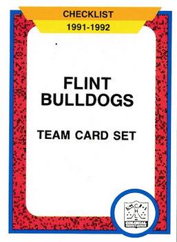 1991-92 ProCards AHL/IHL/CoHL #451 Flint Bulldogs Checklist Front