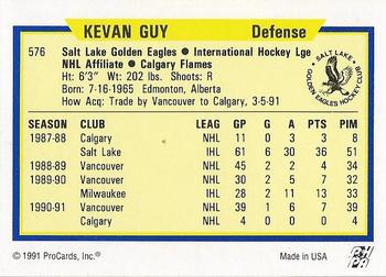 1991-92 ProCards AHL/IHL/CoHL #576 Kevan Guy Back