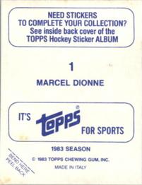 1983-84 Topps Stickers #1 Marcel Dionne Back
