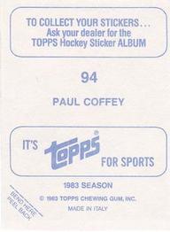 1983-84 Topps Stickers #94 Paul Coffey Back
