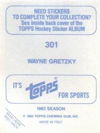 1983-84 Topps Stickers #301 Wayne Gretzky Back