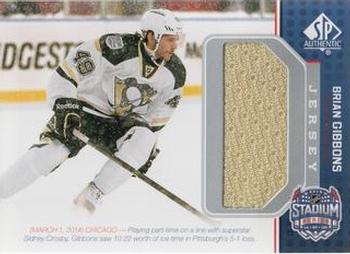 2014-15 SP Game Used - Stadium Series Materials Jerseys #SS-BG Brian Gibbons Front
