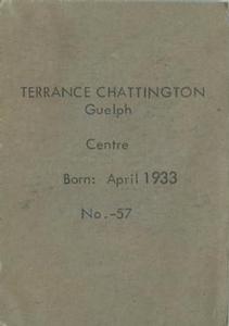 1952-53 Bedard & Donaldson (Anonymous) Juniors #57 Terrance Chattington Back
