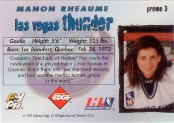 1995-96 Edge Ice - Manon Rheaume Promos #promo3 Manon Rheaume Back