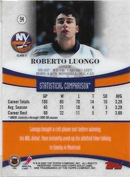 1999-00 Topps Gold Label #94 Roberto Luongo  Back