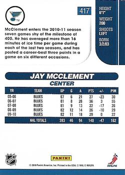 2010-11 Score #417 Jay McClement  Back