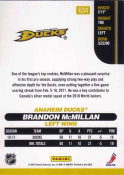 2010-11 Score #634 Brandon McMillan  Back