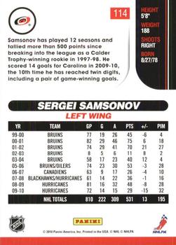 2010-11 Score - Glossy #114 Sergei Samsonov  Back