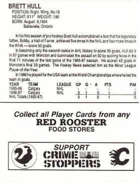1987-88 Red Rooster Calgary Flames #NNO Brett Hull Back