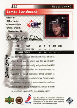 1999-00 Upper Deck MVP Stanley Cup Edition - Silver Script #211 Jamie Lundmark Back
