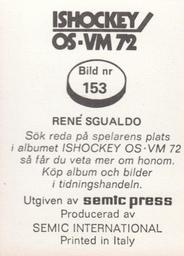 1972 Semic Ishockey OS-VM (Swedish) Stickers #153 Marcel Sgualdo Back