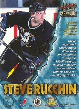1997-98 Pacific Paramount - Silver #5 Steve Rucchin Back