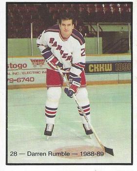 1988-89 Kitchener Rangers (OHL) Police #28 Darren Rumble Front