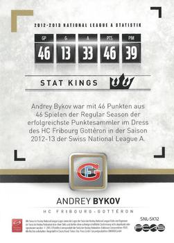 2013 PCAS Silver Series - Stat Kings #SNL-SK12 Andrey Bykov Back