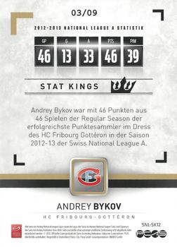 2013 PCAS Silver Series - Stat Kings Yellow #SNL-SK12 Andrey Bykov Back