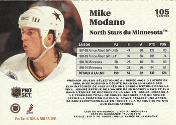 1991-92 Pro Set French #105 Mike Modano Back