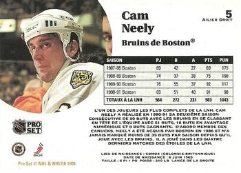 1991-92 Pro Set French #5 Cam Neely Back