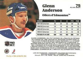 1991-92 Pro Set French #75 Glenn Anderson Back