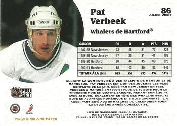 1991-92 Pro Set French #86 Pat Verbeek Back