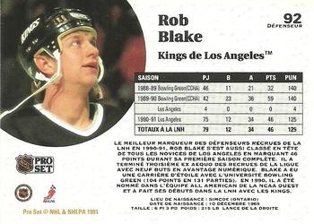 1991-92 Pro Set French #92 Rob Blake Back