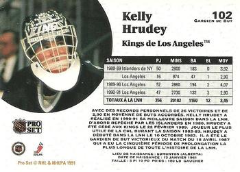 1991-92 Pro Set French #102 Kelly Hrudey Back