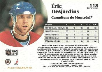 1991-92 Pro Set French #118 Eric Desjardins Back
