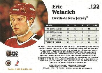 1991-92 Pro Set French #133 Eric Weinrich Back