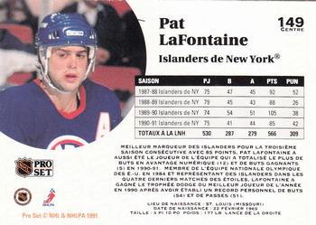 1991-92 Pro Set French #149 Pat LaFontaine Back