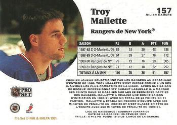 1991-92 Pro Set French #157 Troy Mallette Back