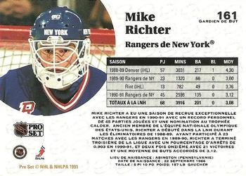 1991-92 Pro Set French #161 Mike Richter Back