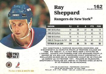 1991-92 Pro Set French #162 Ray Sheppard Back
