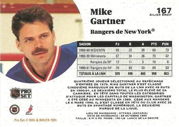 1991-92 Pro Set French #167 Mike Gartner Back