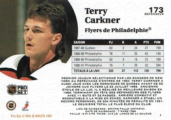 1991-92 Pro Set French #173 Terry Carkner Back