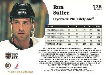 1991-92 Pro Set French #178 Ron Sutter Back