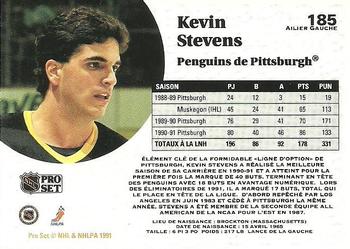 1991-92 Pro Set French #185 Kevin Stevens Back