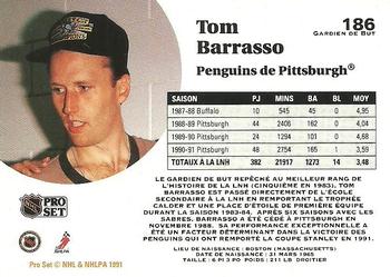1991-92 Pro Set French #186 Tom Barrasso Back