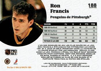 1991-92 Pro Set French #188 Ron Francis Back