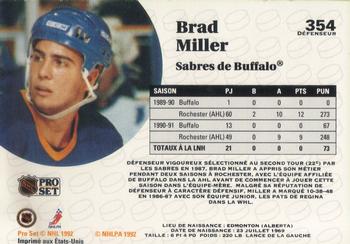 1991-92 Pro Set French #354 Brad Miller Back
