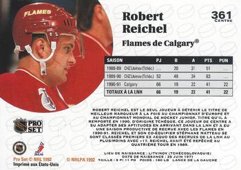 1991-92 Pro Set French #361 Robert Reichel Back