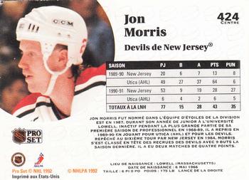 1991-92 Pro Set French #424 Jon Morris Back