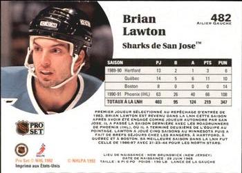 1991-92 Pro Set French #482 Brian Lawton Back