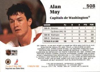 1991-92 Pro Set French #508 Alan May Back