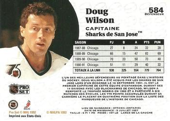 1991-92 Pro Set French #584 Doug Wilson Back
