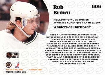 1991-92 Pro Set French #606 Rob Brown Back