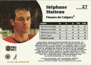 1991-92 Pro Set French #27 Stephane Matteau Back